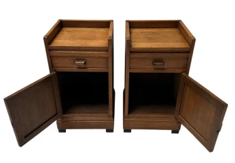 Two Art Deco Modernist Nightstands or Bedside Tables, 1920s